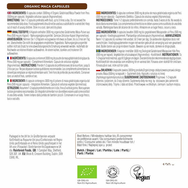 Organic Maca Root Capsules